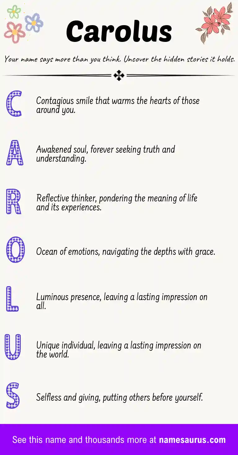 Acrostic poem about Carolus.