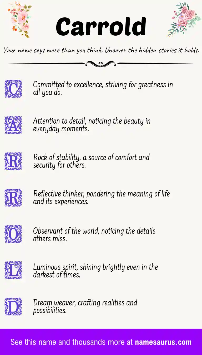 Acrostic poem about Carrold.
