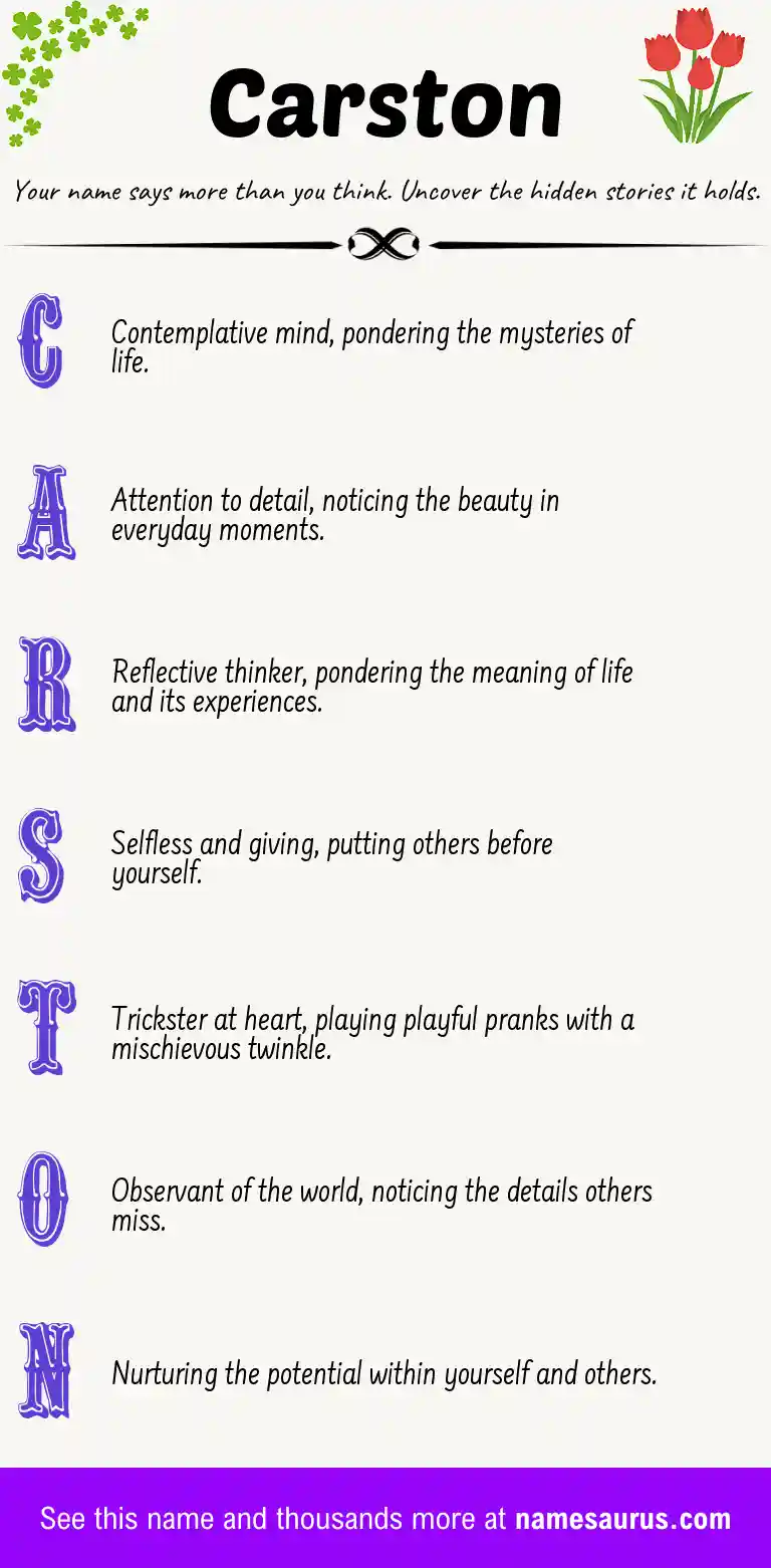Acrostic poem about Carston.
