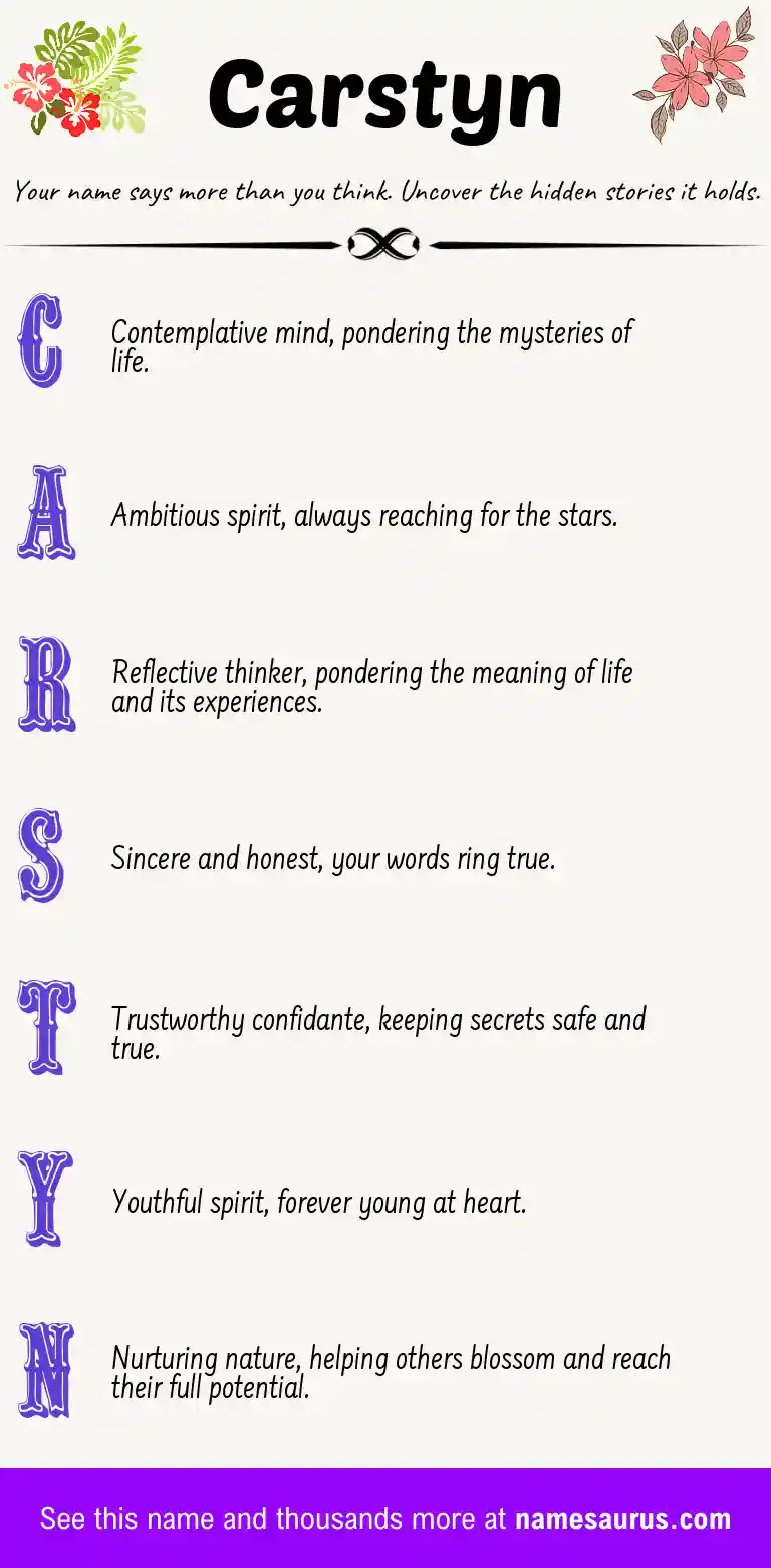 Acrostic poem about Carstyn.