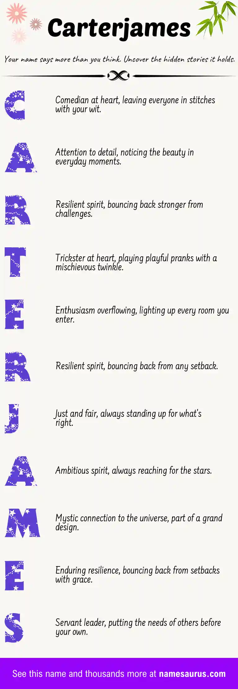 Acrostic poem about Carterjames.