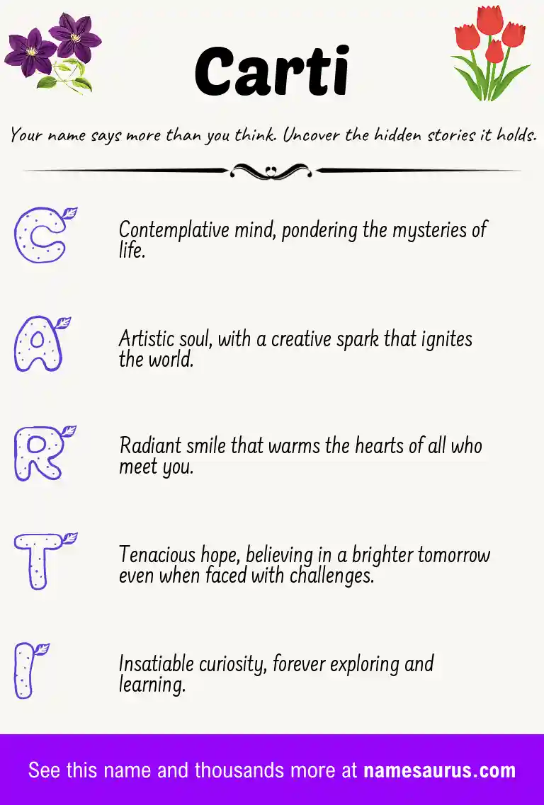 Acrostic poem about Carti.