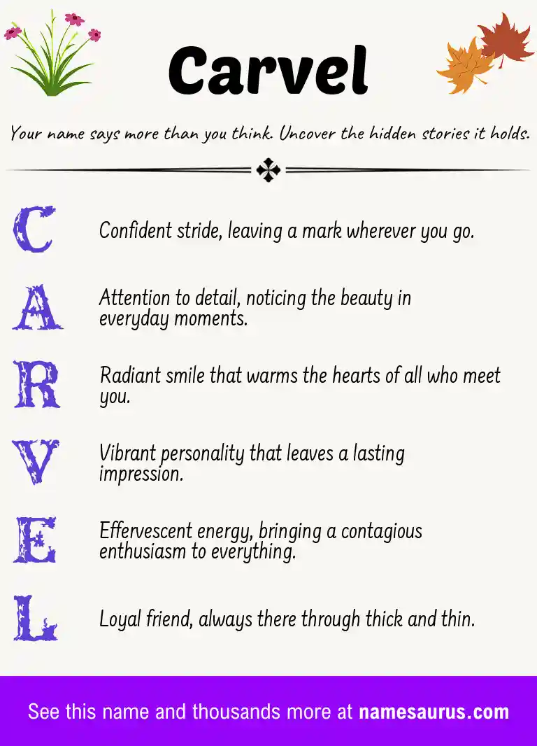 Acrostic poem about Carvel.