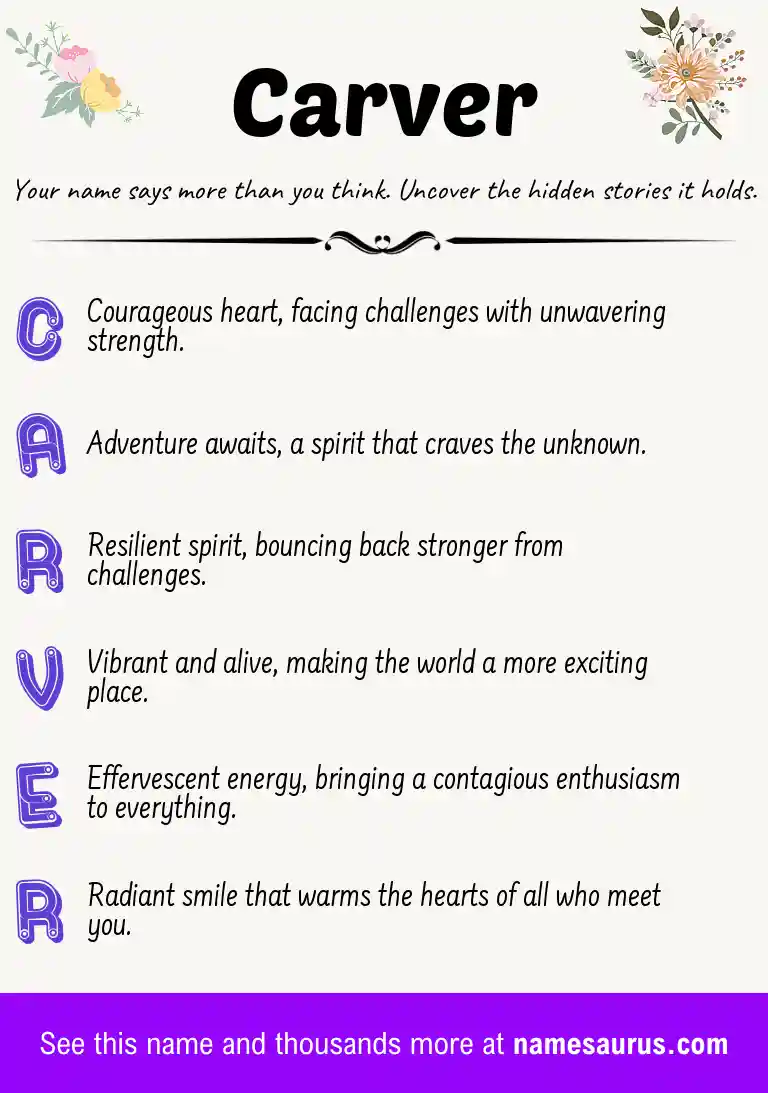 Acrostic poem about Carver.