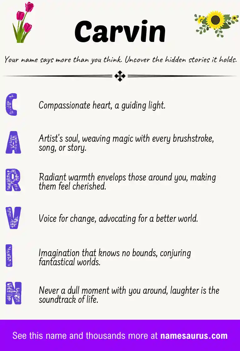 Acrostic poem about Carvin.