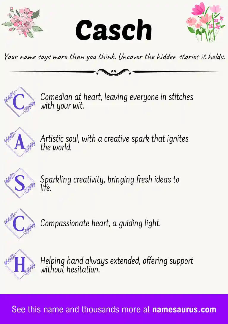 Acrostic poem about Casch.