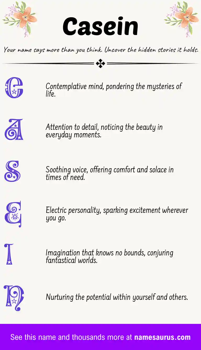 Acrostic poem about Casein.