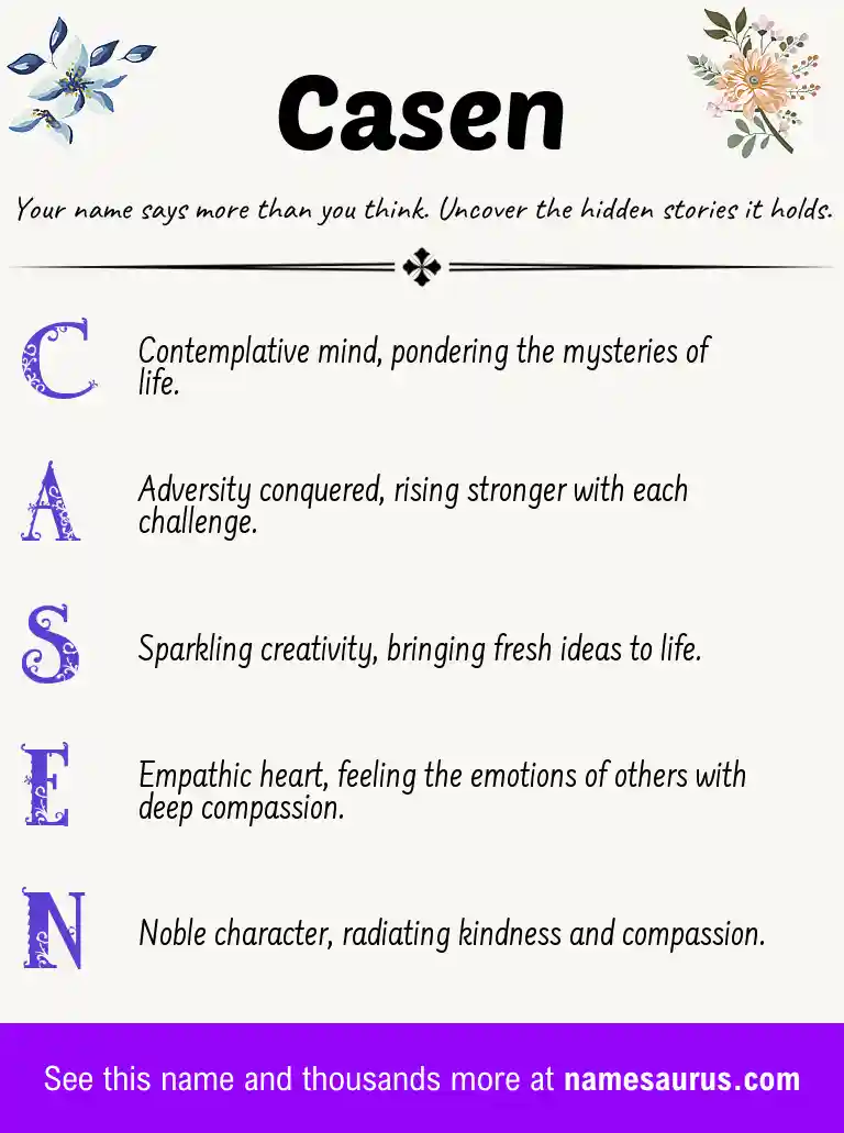 Acrostic poem about Casen.