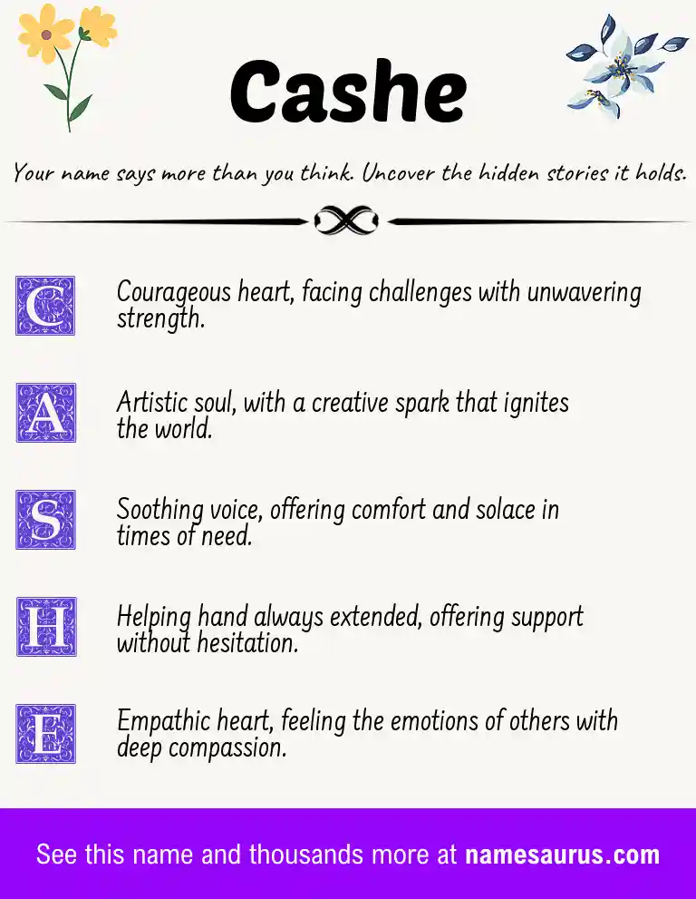 Acrostic poem about Cashe.