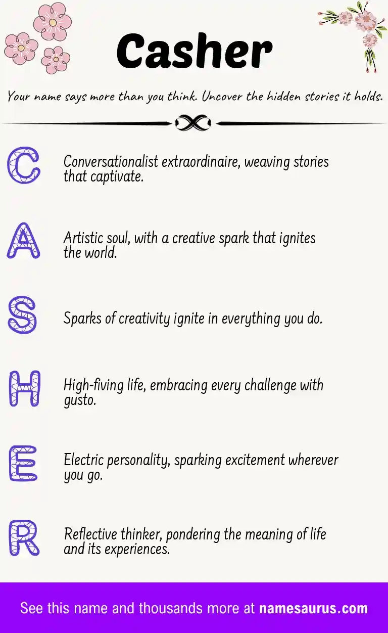 Acrostic poem about Casher.