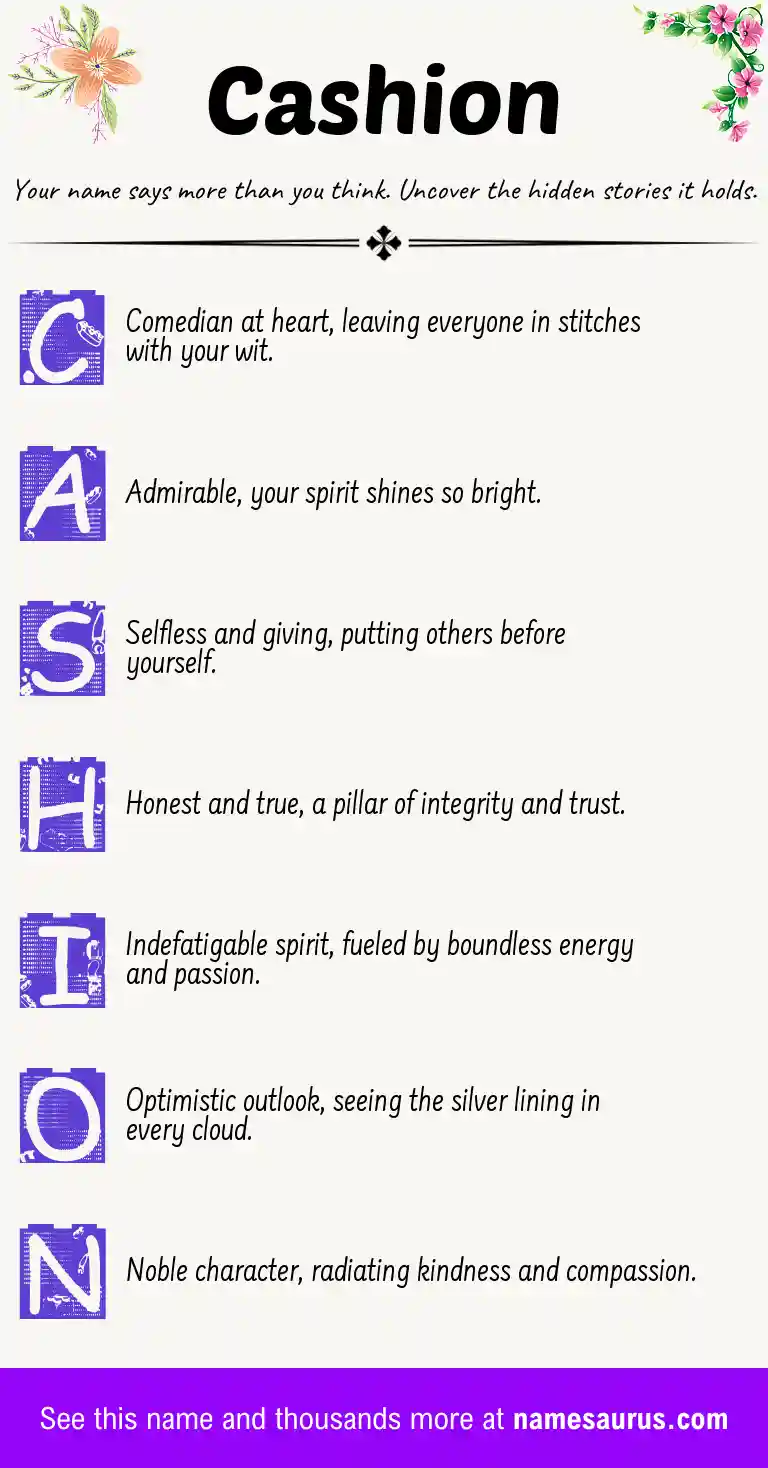 Acrostic poem about Cashion.