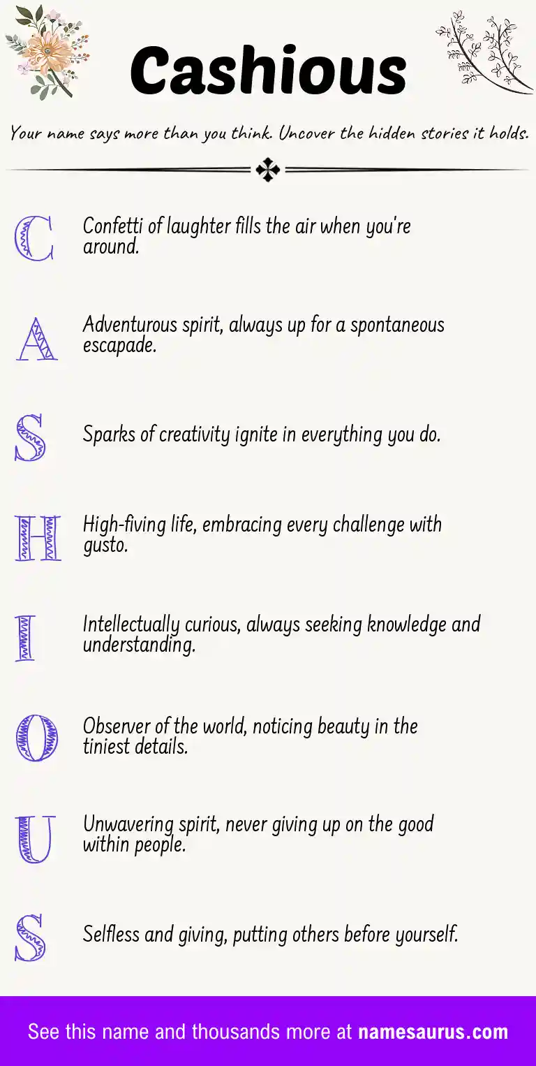 Acrostic poem about Cashious.