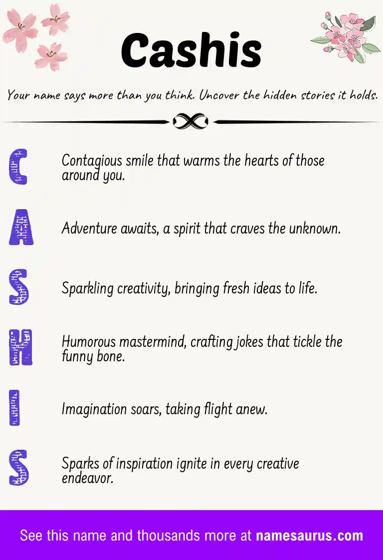 Acrostic poem about Cashis.