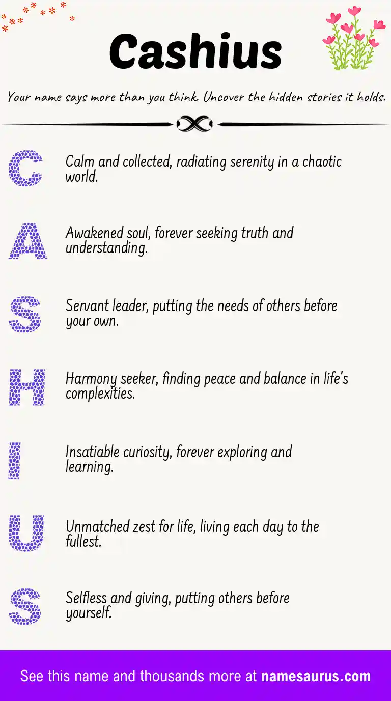 Acrostic poem about Cashius.