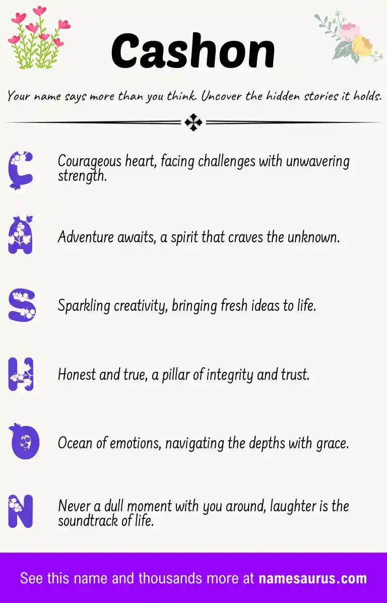 Acrostic poem about Cashon.