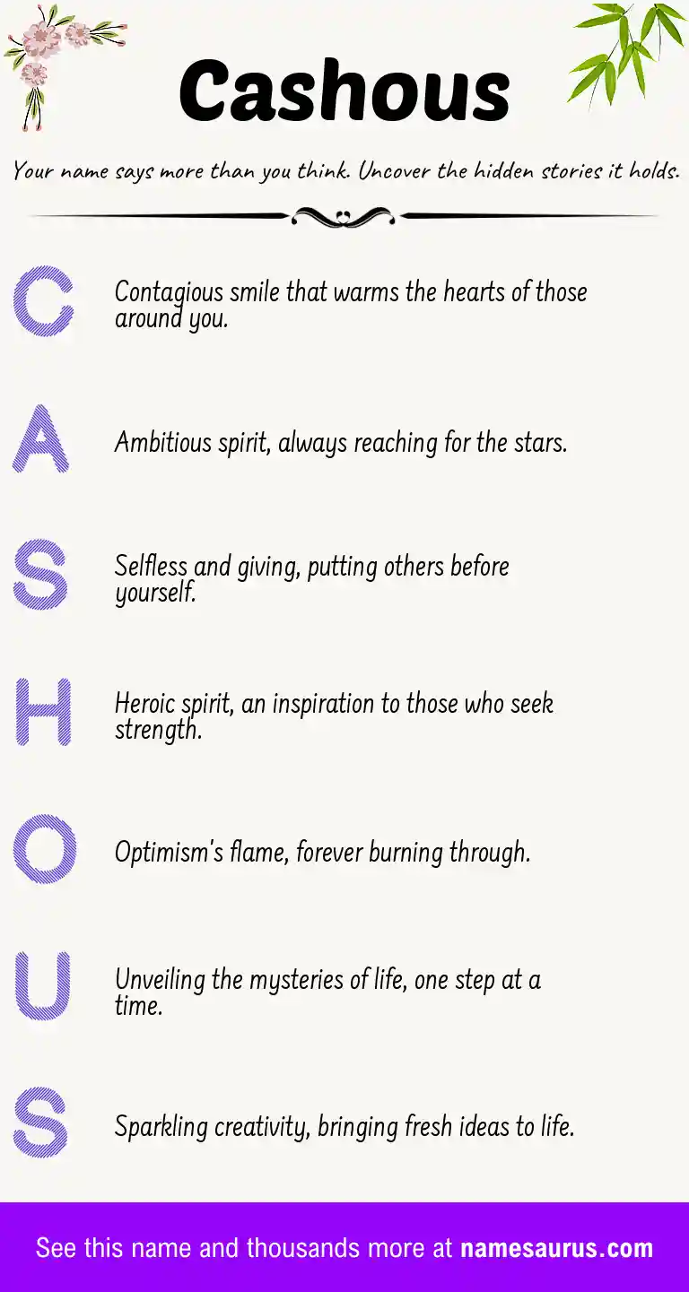 Acrostic poem about Cashous.