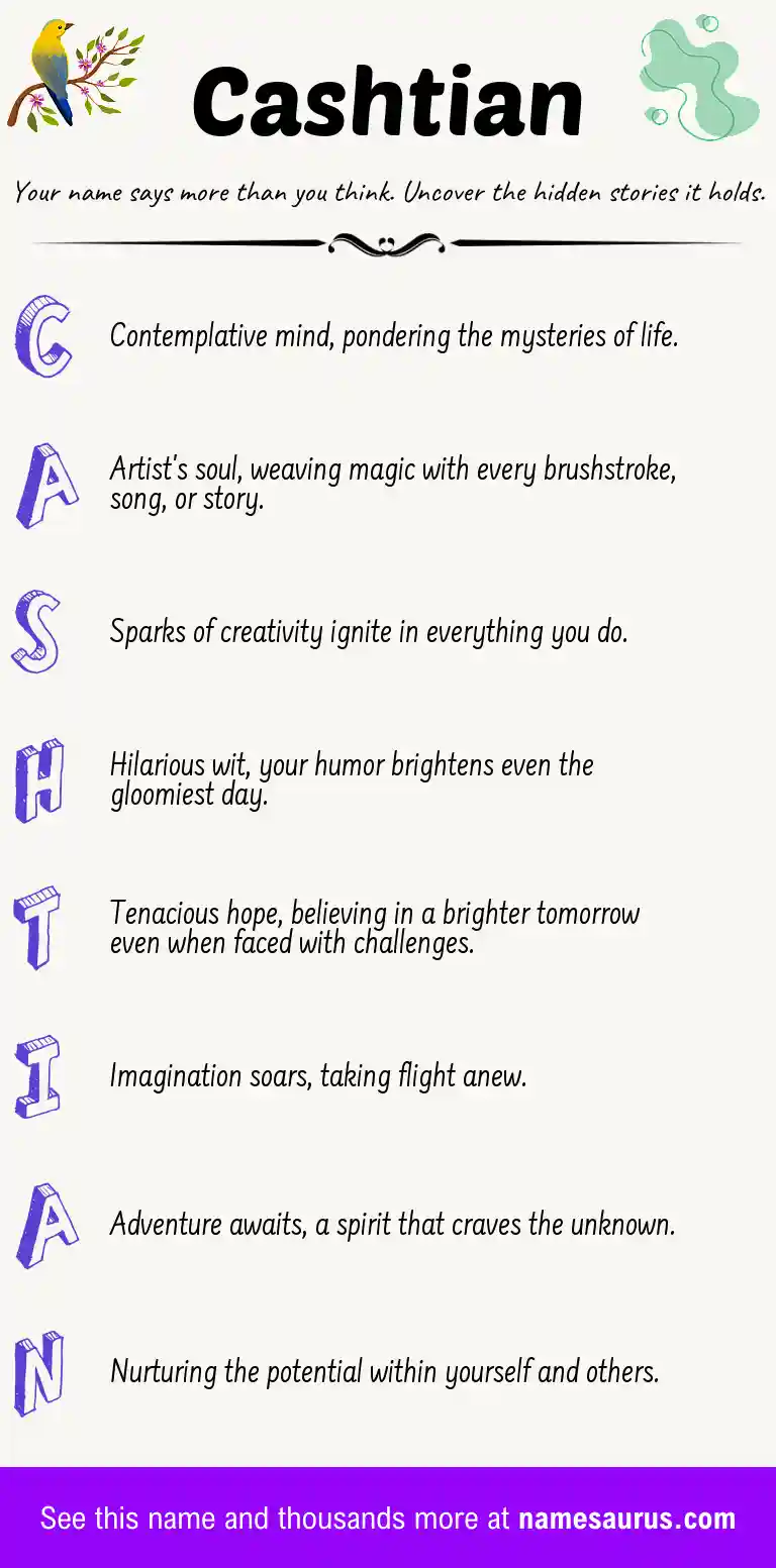 Acrostic poem about Cashtian.