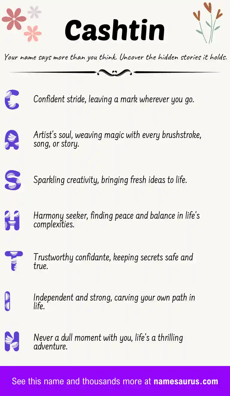 Acrostic poem about Cashtin.