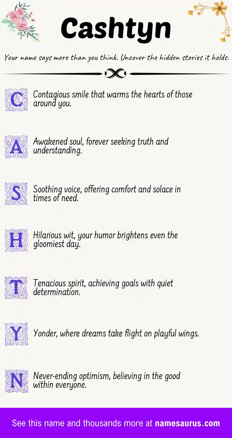 Acrostic poem about Cashtyn.
