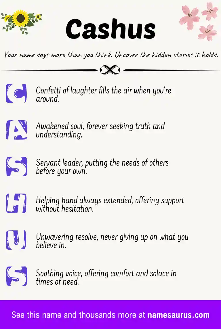 Acrostic poem about Cashus.