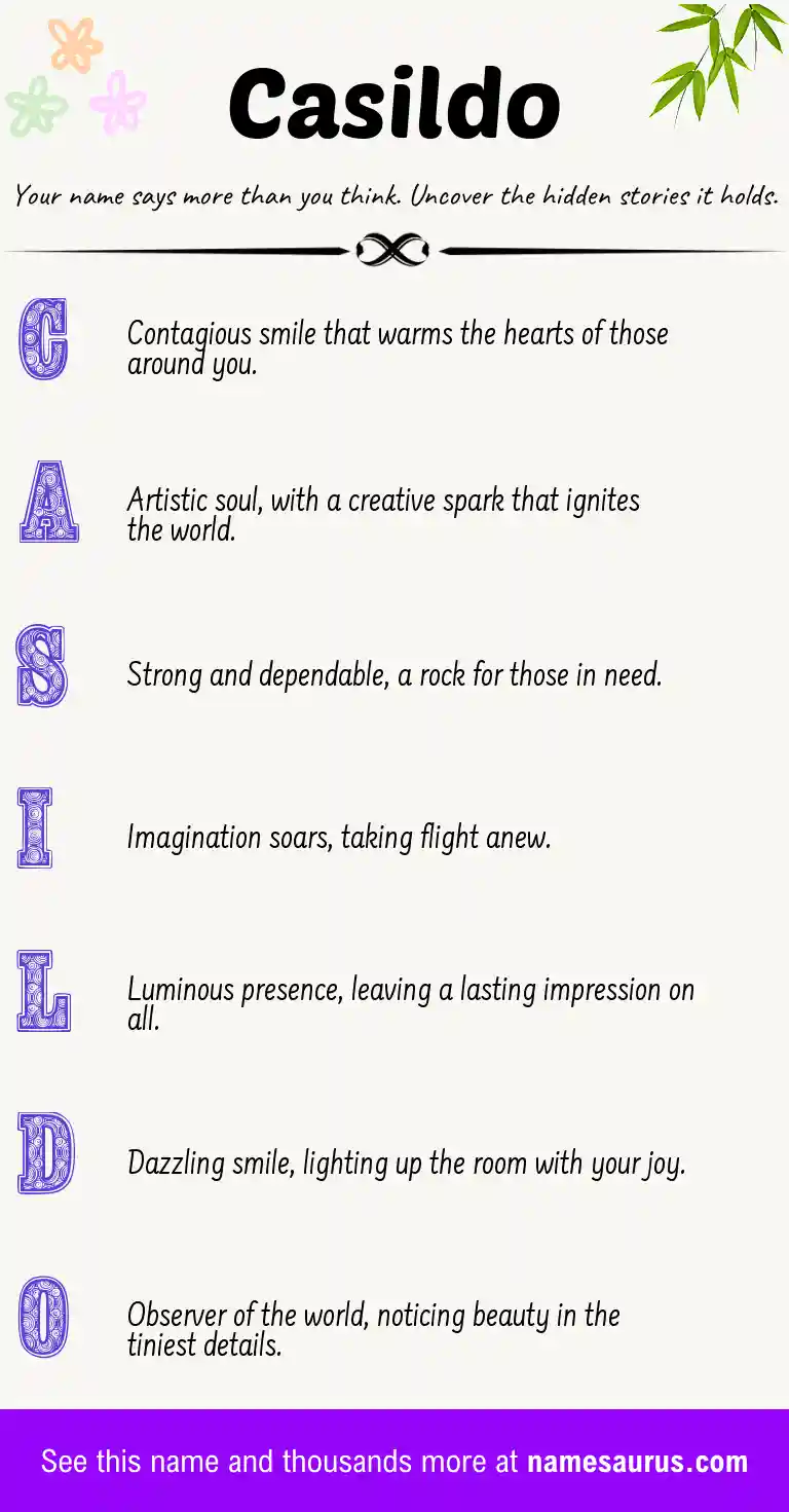 Acrostic poem about Casildo.