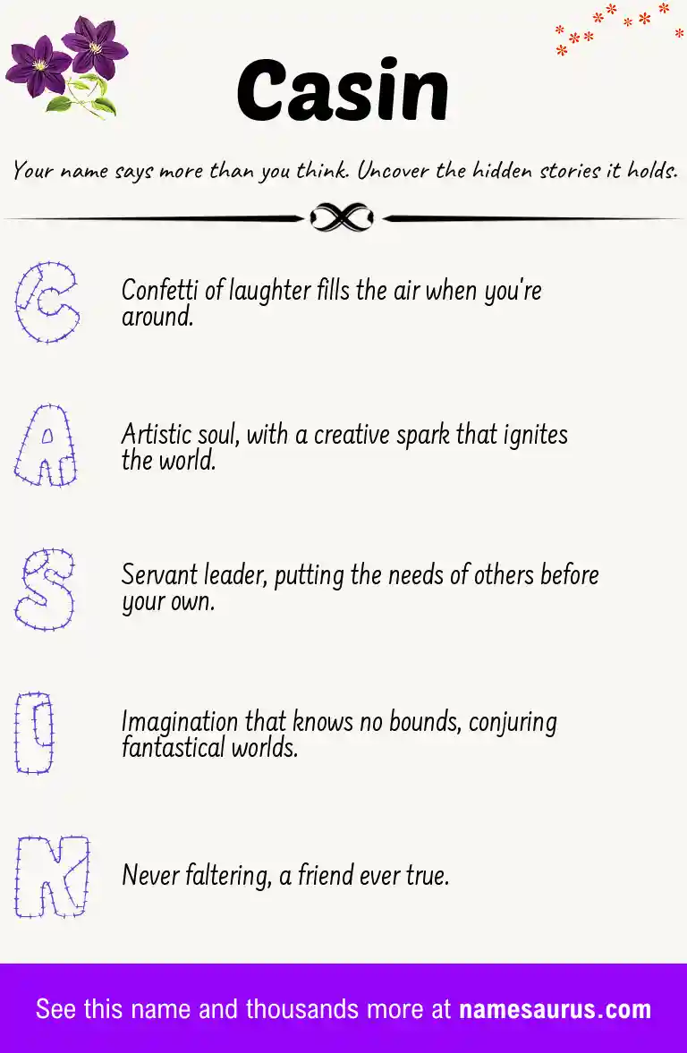 Acrostic poem about Casin.