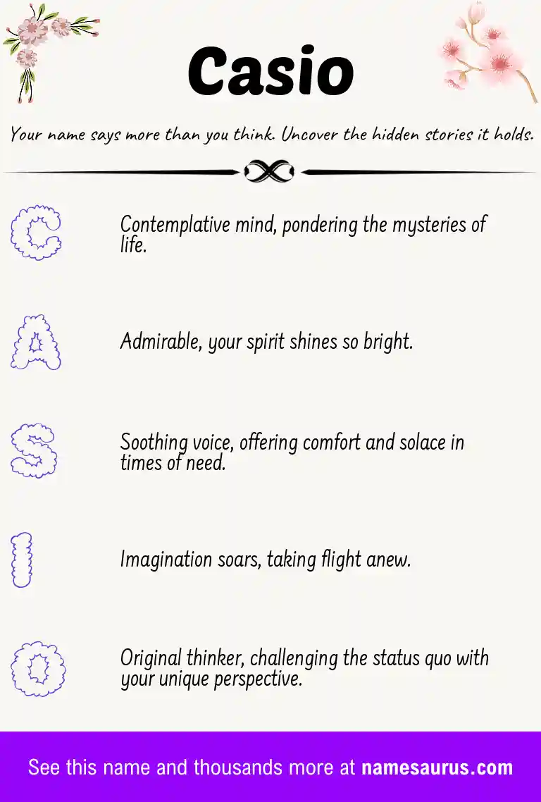 Acrostic poem about Casio.