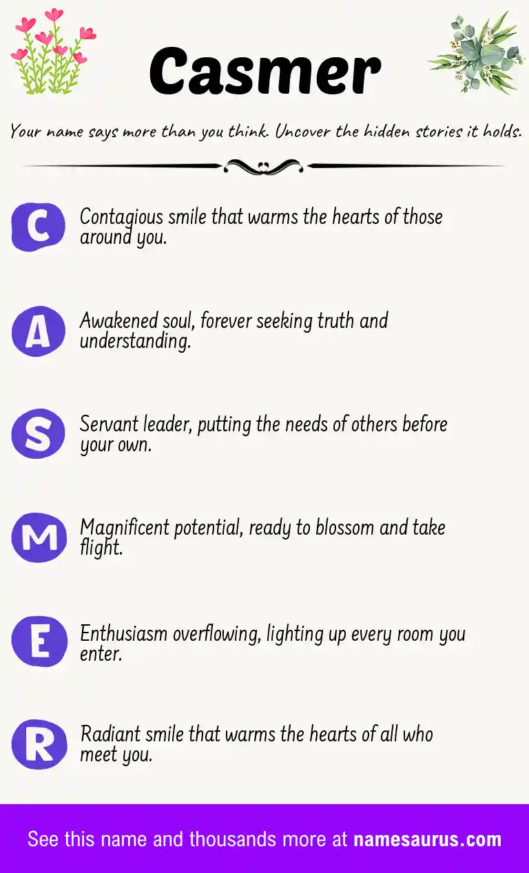 Acrostic poem about Casmer.