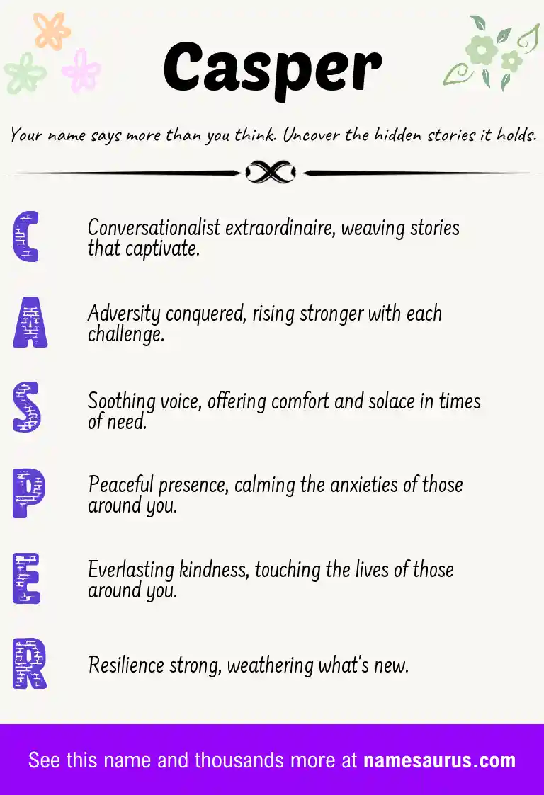 Acrostic poem about Casper.