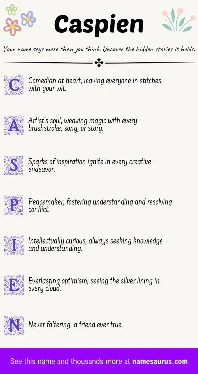 Acrostic poem about Caspien.