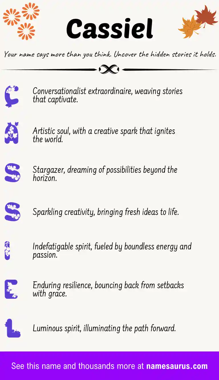Acrostic poem about Cassiel.