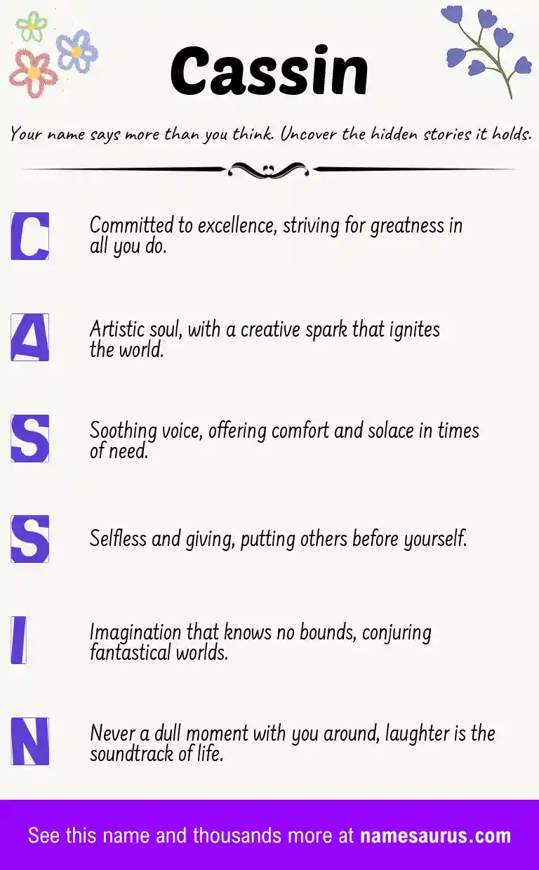 Acrostic poem about Cassin.