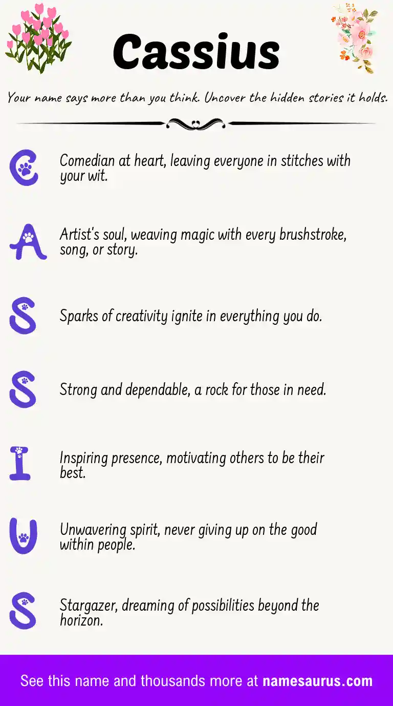 Acrostic poem about Cassius.