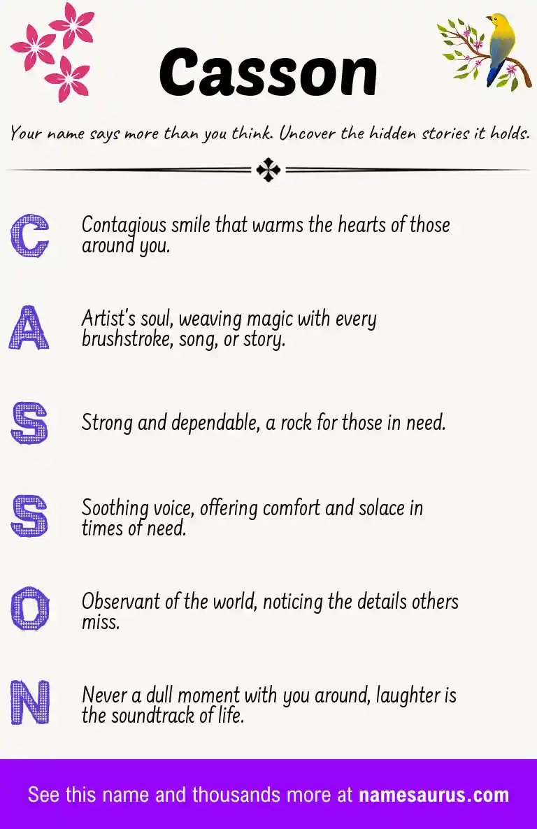 Acrostic poem about Casson.