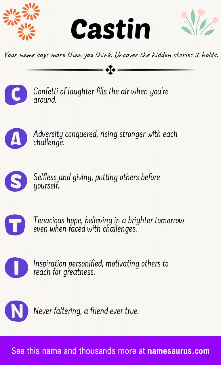 Acrostic poem about Castin.
