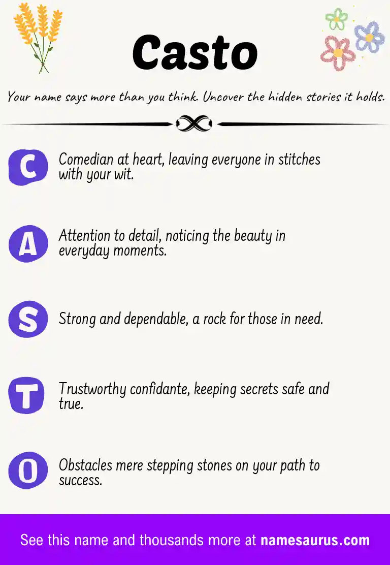 Acrostic poem about Casto.