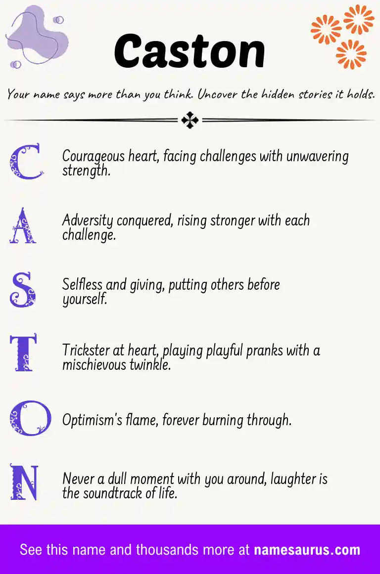 Acrostic poem about Caston.