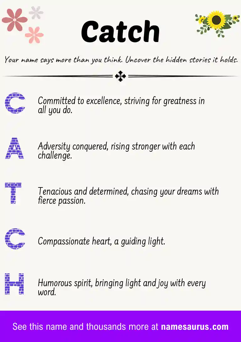 Acrostic poem about Catch.
