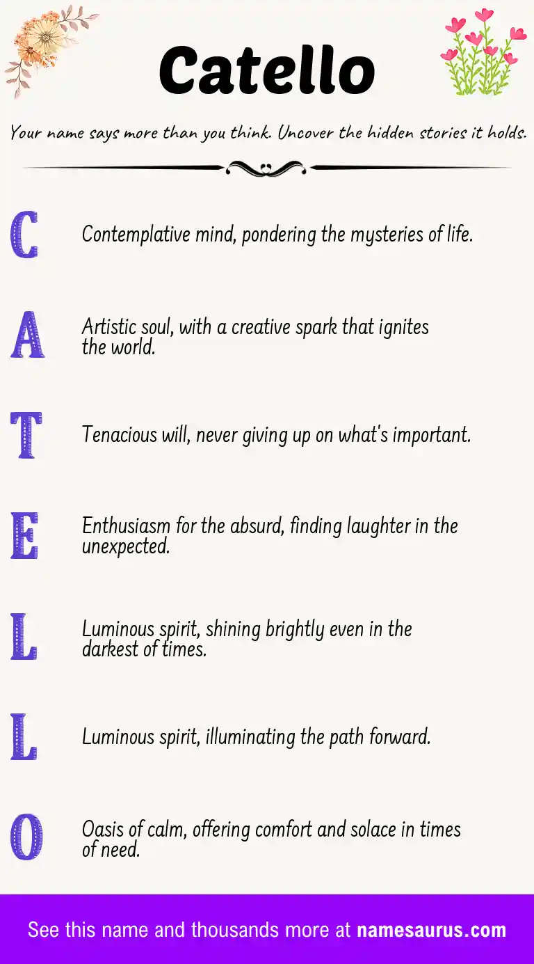Acrostic poem about Catello.