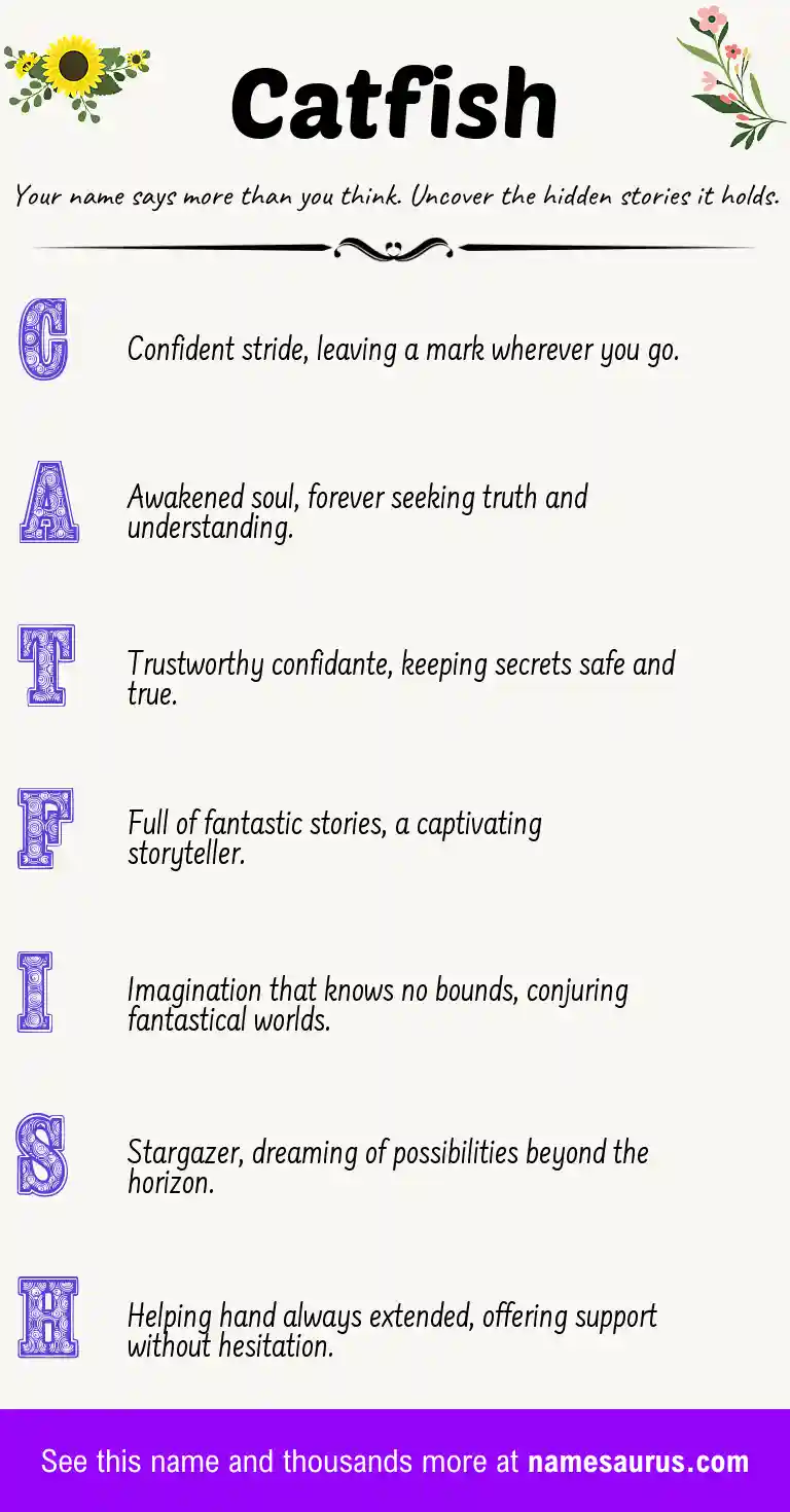 Acrostic poem about Catfish.