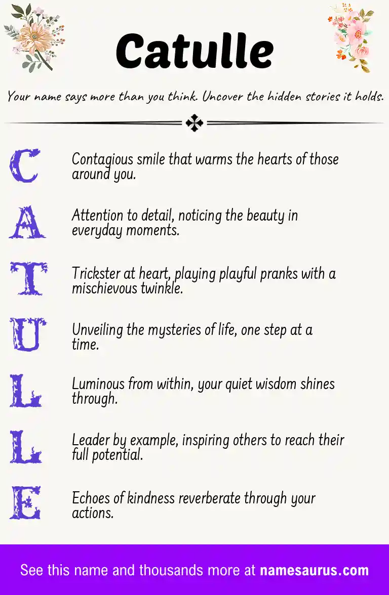 Acrostic poem about Catulle.