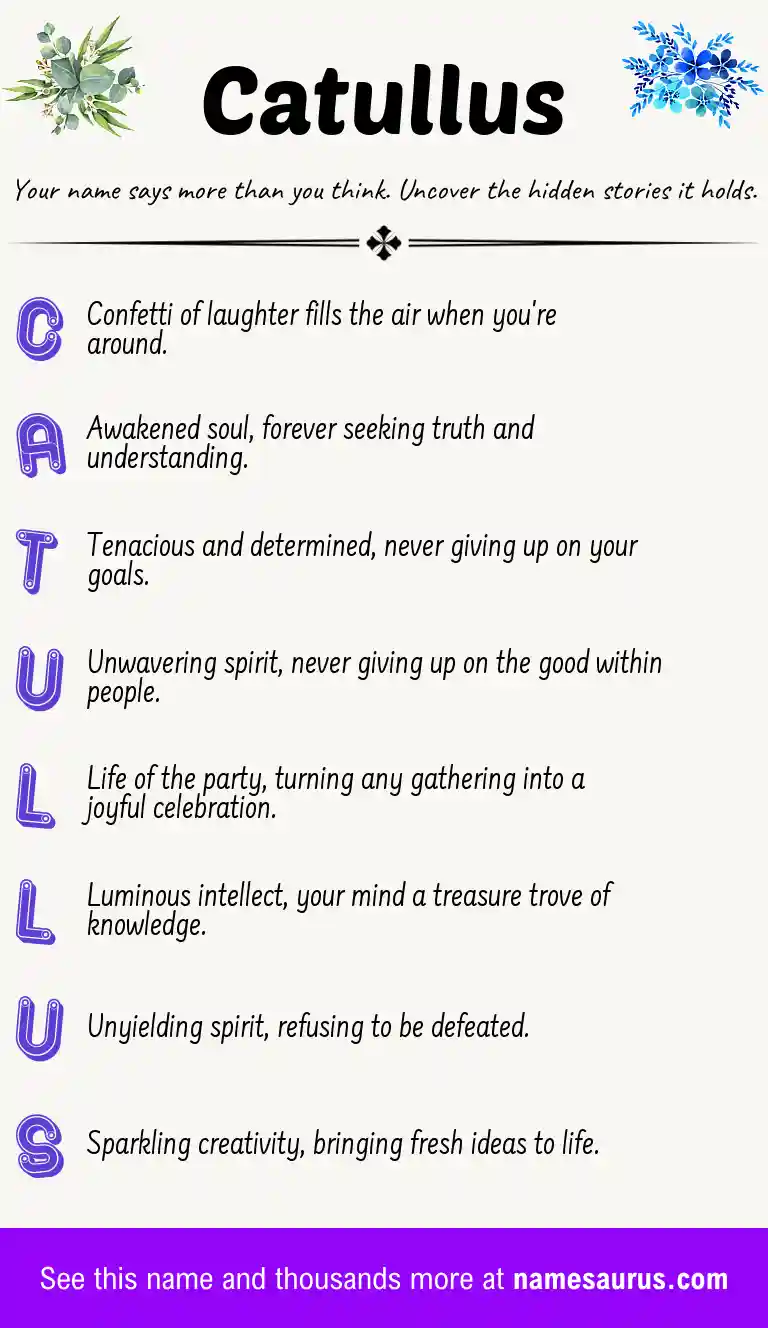Acrostic poem about Catullus.
