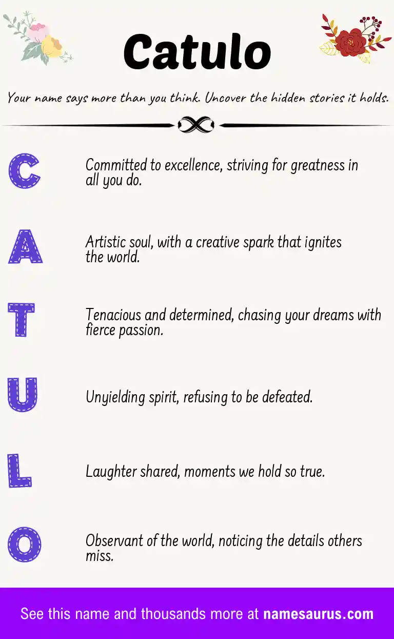 Acrostic poem about Catulo.