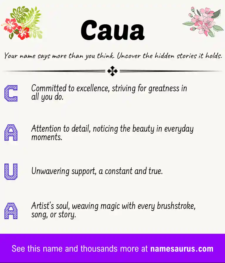 Acrostic poem about Caua.