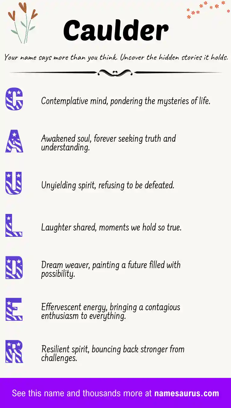 Acrostic poem about Caulder.