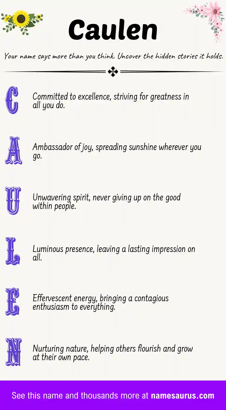 Acrostic poem about Caulen.