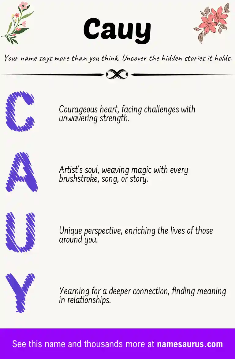 Acrostic poem about Cauy.