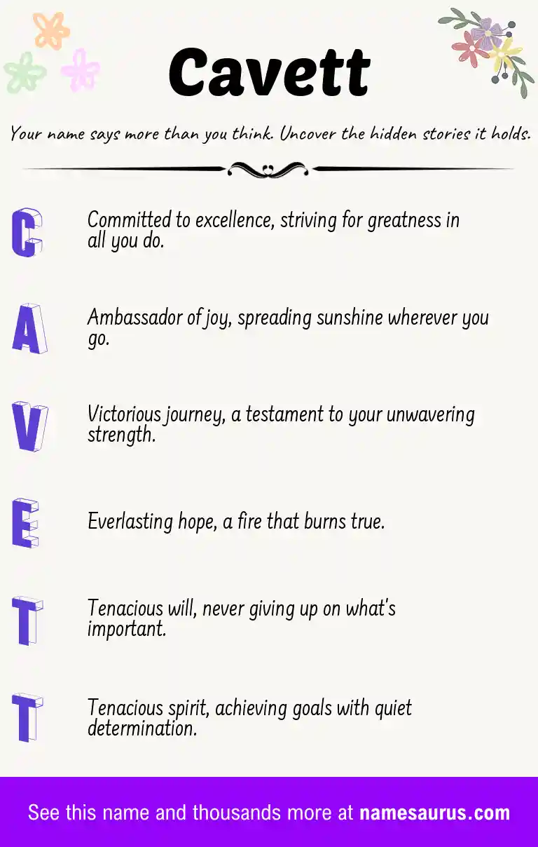 Acrostic poem about Cavett.