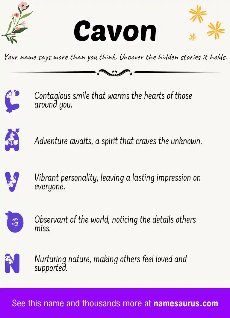 Acrostic poem about Cavon.