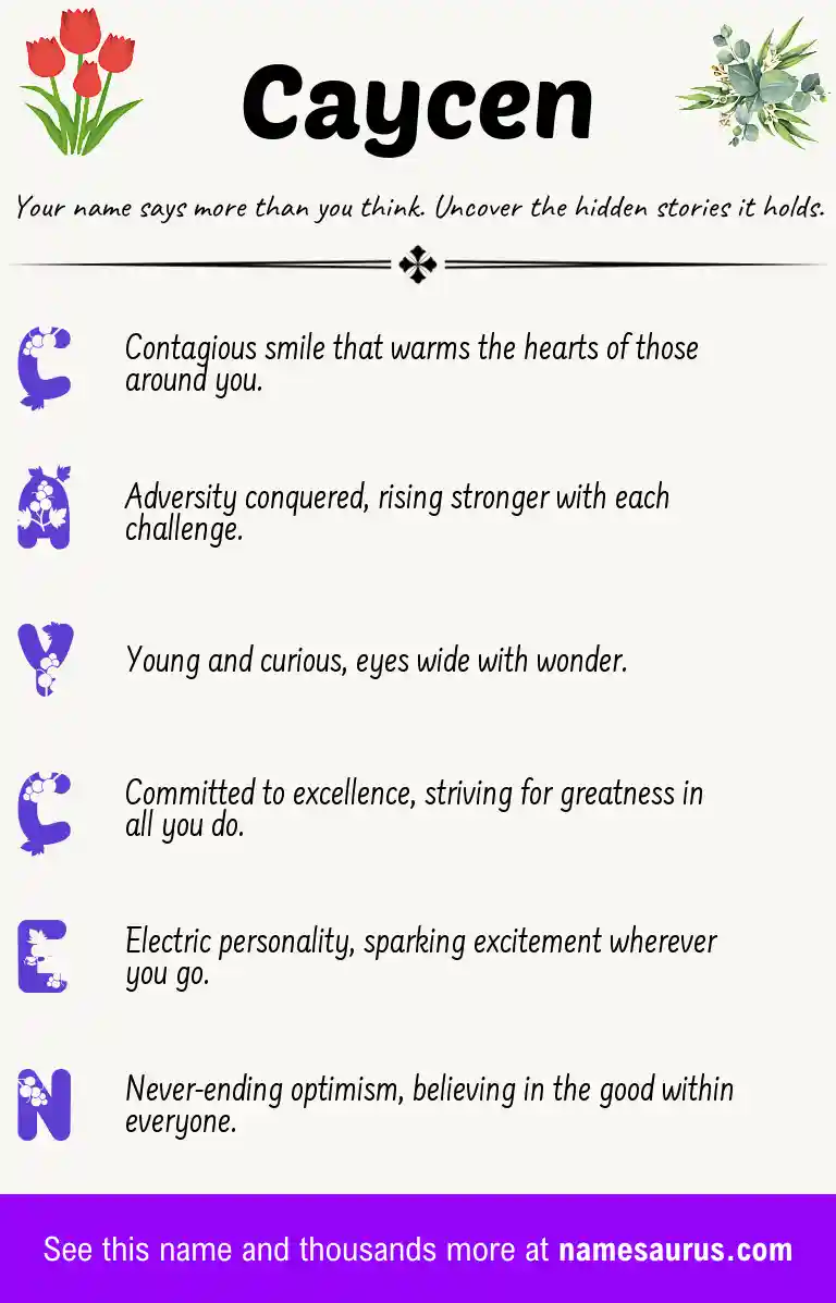 Acrostic poem about Caycen.